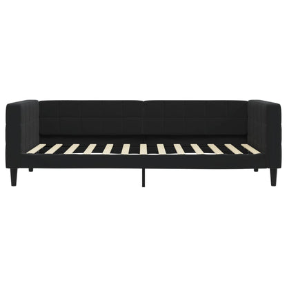 Divano Letto Estraibile con Cassetti Nero 90x200 cm in Velluto