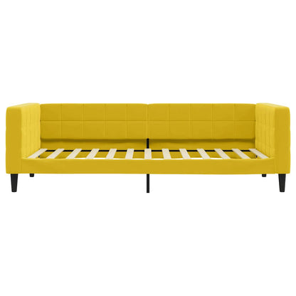 Divano Letto Estraibile con Cassetti Giallo 100x200cm Velluto
