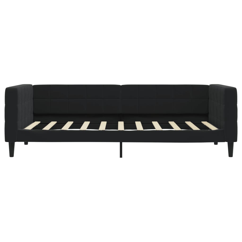 Divano Letto Estraibile con Cassetti Nero 90x190 cm in Velluto