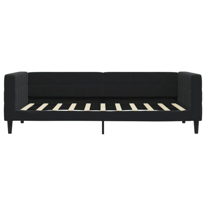 Divano Letto Estraibile con Cassetti Nero 90x190 cm in Velluto