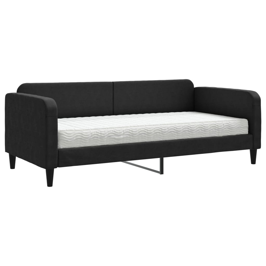Divano Letto con Materasso Nero 90x190 cm in Tessuto - homemem39