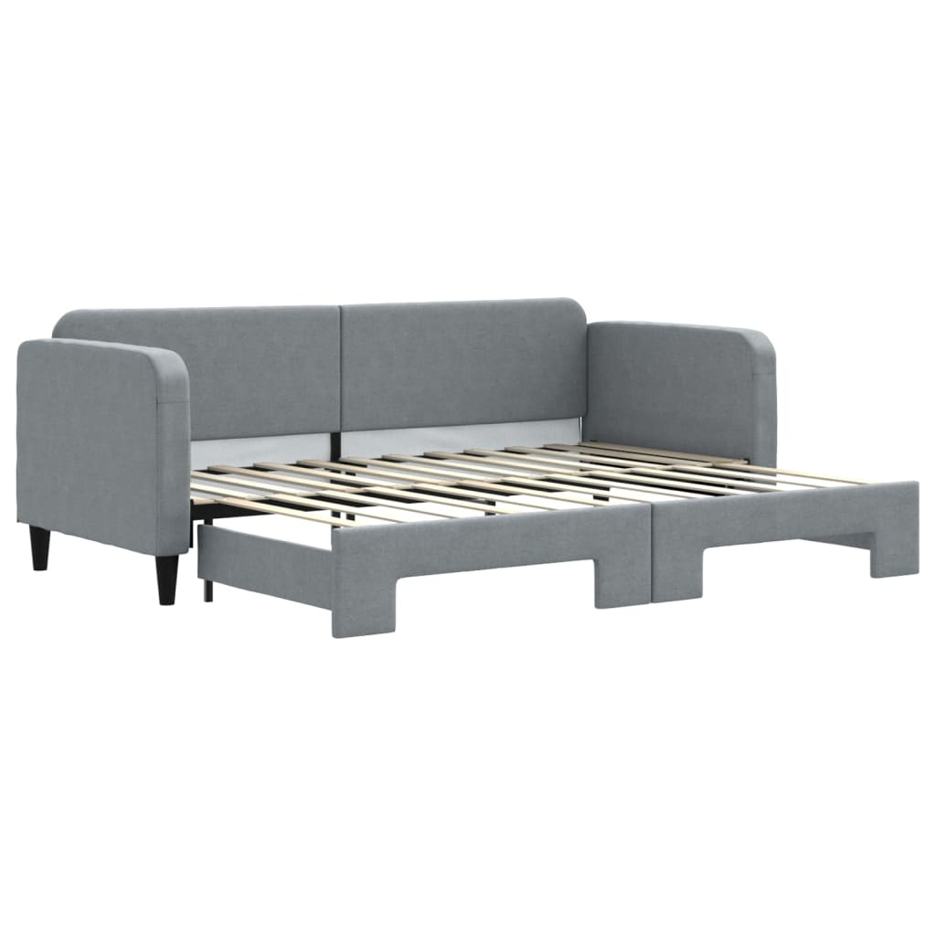 Divano Letto con Letto Estraibile Grigio Chiaro 80x200 Tessuto - homemem39