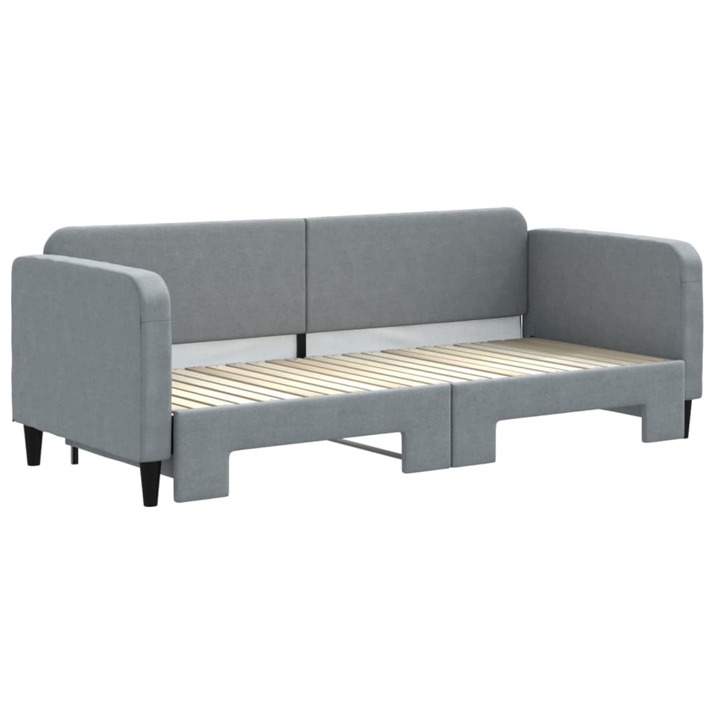 Divano Letto con Letto Estraibile Grigio Chiaro 80x200 Tessuto - homemem39