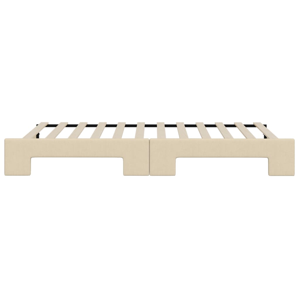 Divano Letto con Letto Estraibile Crema 80x200 cm Tessuto - homemem39