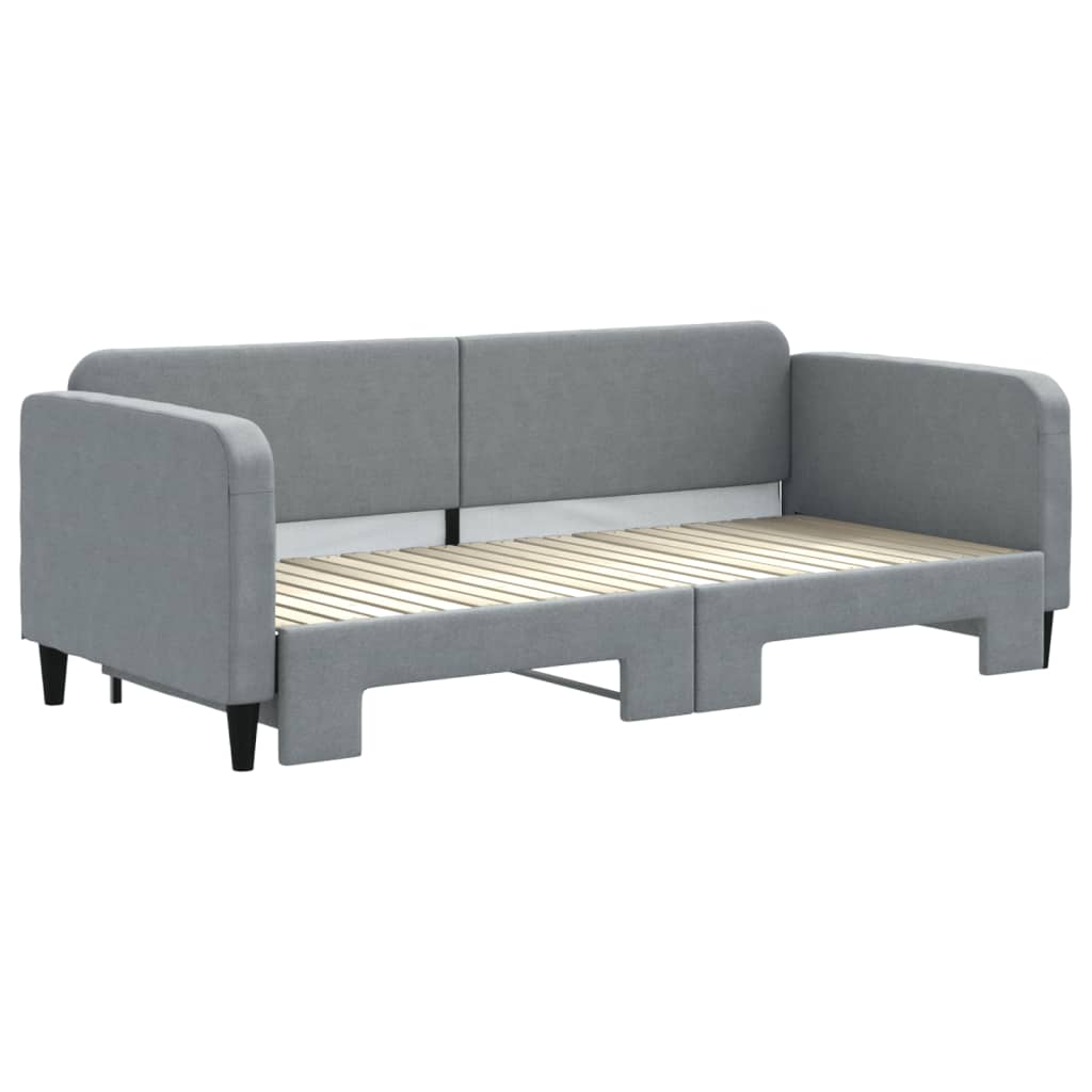 Divano Letto con Letto Estraibile Grigio Chiaro 90x200 Tessuto - homemem39
