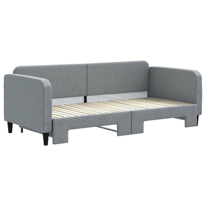 Divano Letto con Letto Estraibile Grigio Chiaro 90x200 Tessuto - homemem39