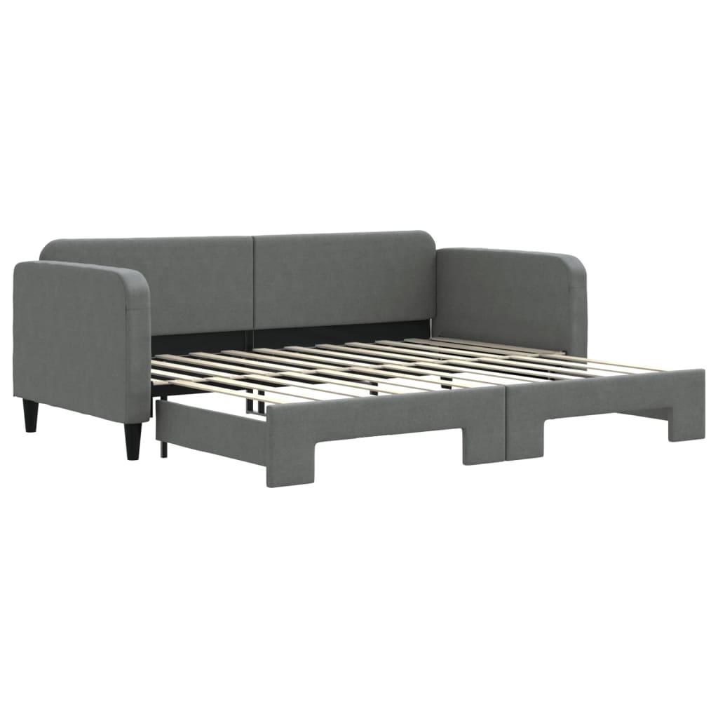 Divano Letto con Letto Estraibile Grigio Scuro 90x200cm Tessuto - homemem39