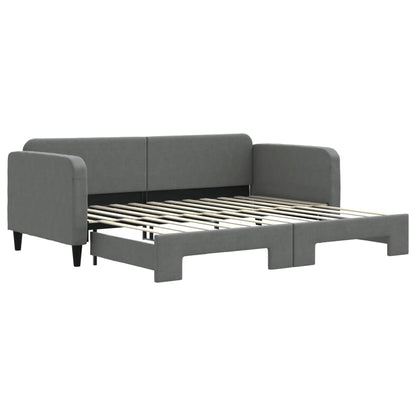 Divano Letto con Letto Estraibile Grigio Scuro 90x200cm Tessuto - homemem39