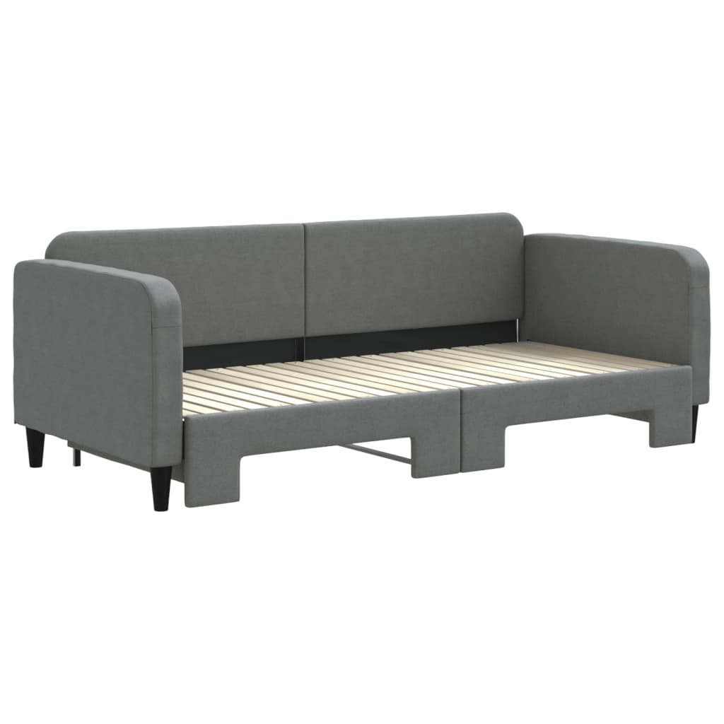 Divano Letto con Letto Estraibile Grigio Scuro 90x200cm Tessuto - homemem39