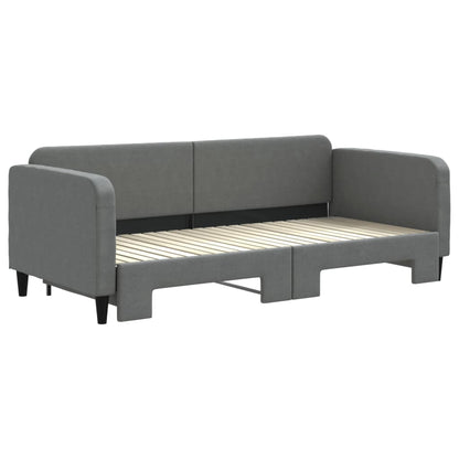 Divano Letto con Letto Estraibile Grigio Scuro 90x200cm Tessuto - homemem39
