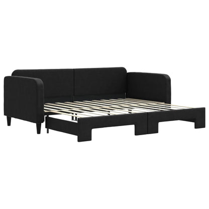 Divano Letto con Letto Estraibile Nero 90x200 cm in Tessuto - homemem39