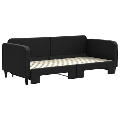 Divano Letto con Letto Estraibile Nero 90x200 cm in Tessuto - homemem39