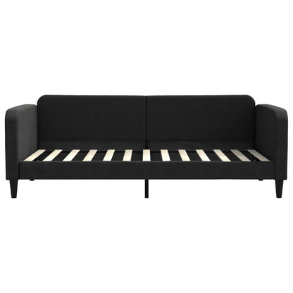 Divano Letto con Letto Estraibile Nero 90x200 cm in Tessuto