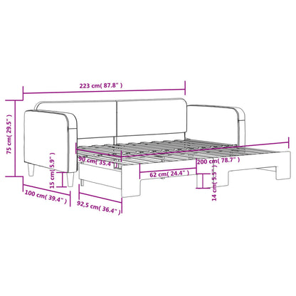 Divano Letto con Letto Estraibile Nero 90x200 cm in Tessuto