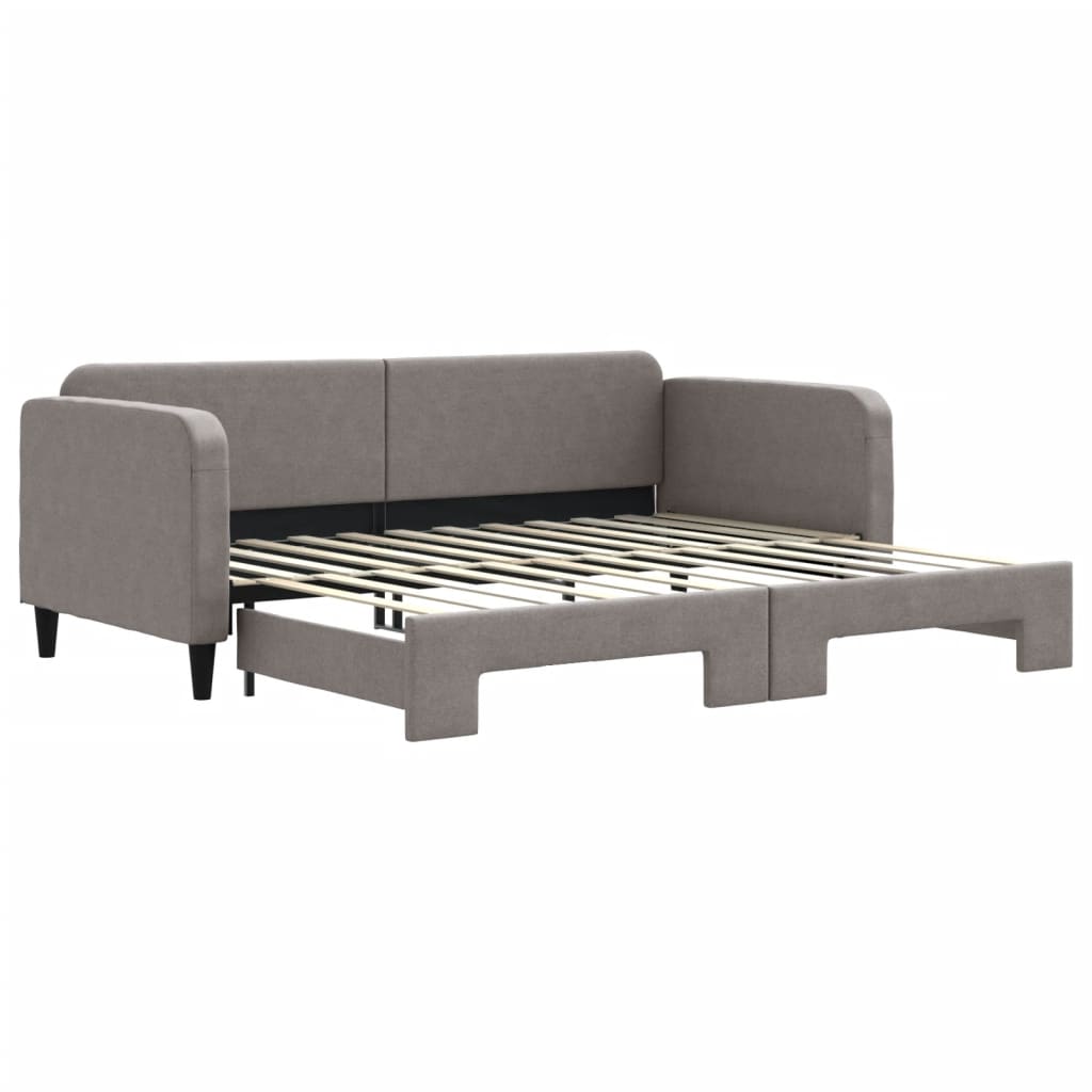 Divano Letto con Letto Estraibile Tortora 90x200 cm in Tessuto - homemem39