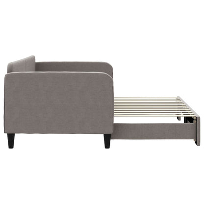 Divano Letto con Letto Estraibile Tortora 90x200 cm in Tessuto