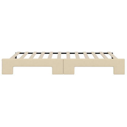 Divano Letto con Letto Estraibile Crema 90x200 cm in Tessuto - homemem39