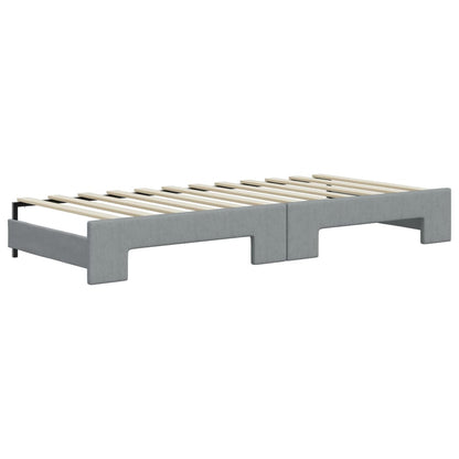 Divano Letto con Letto Estraibile Grigio Chiaro 100x200 Tessuto