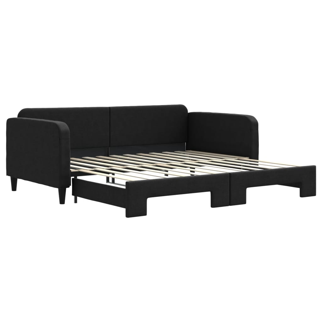 Divano Letto con Letto Estraibile Nero 100x200 cm in Tessuto - homemem39