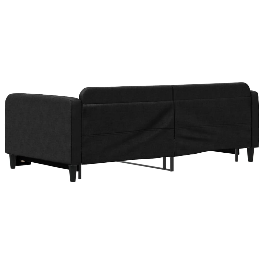Divano Letto con Letto Estraibile Nero 100x200 cm in Tessuto