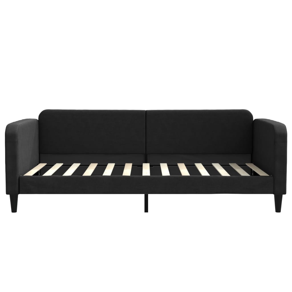 Divano Letto con Letto Estraibile Nero 100x200 cm in Tessuto