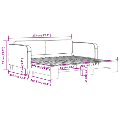 Divano Letto con Letto Estraibile Nero 100x200 cm in Tessuto