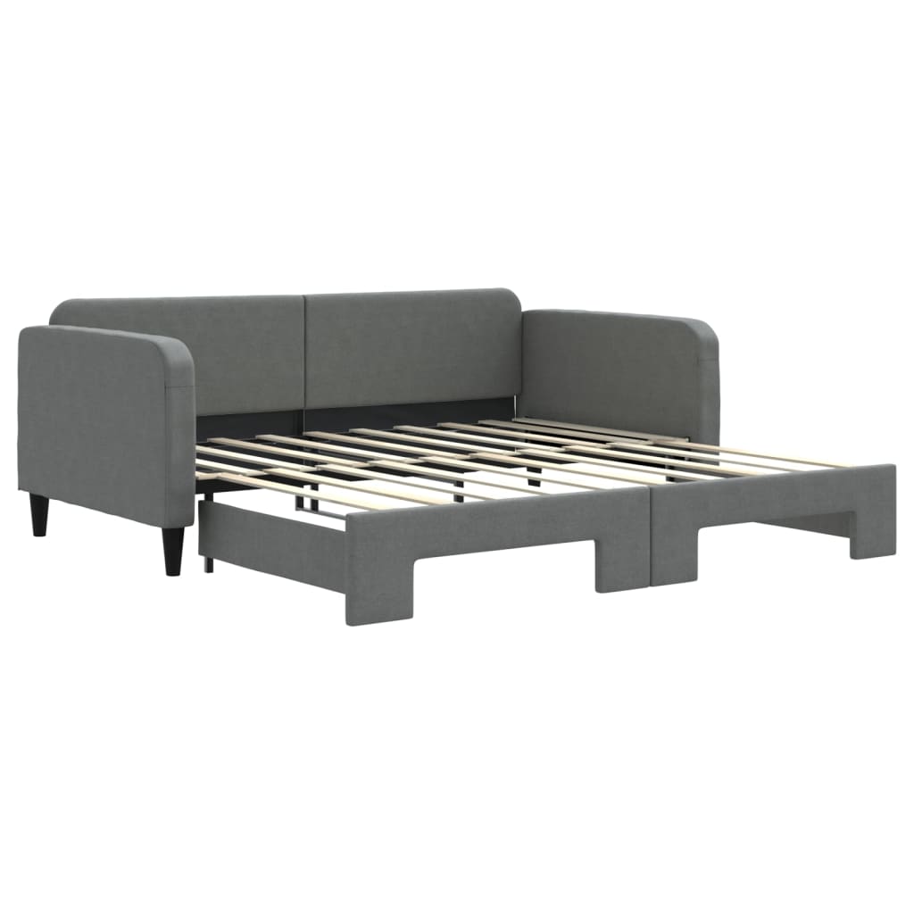 Divano Letto con Letto Estraibile Grigio Scuro 90x190cm Tessuto - homemem39