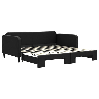 Divano Letto con Letto Estraibile Nero 90x190 cm in Tessuto | homemem39