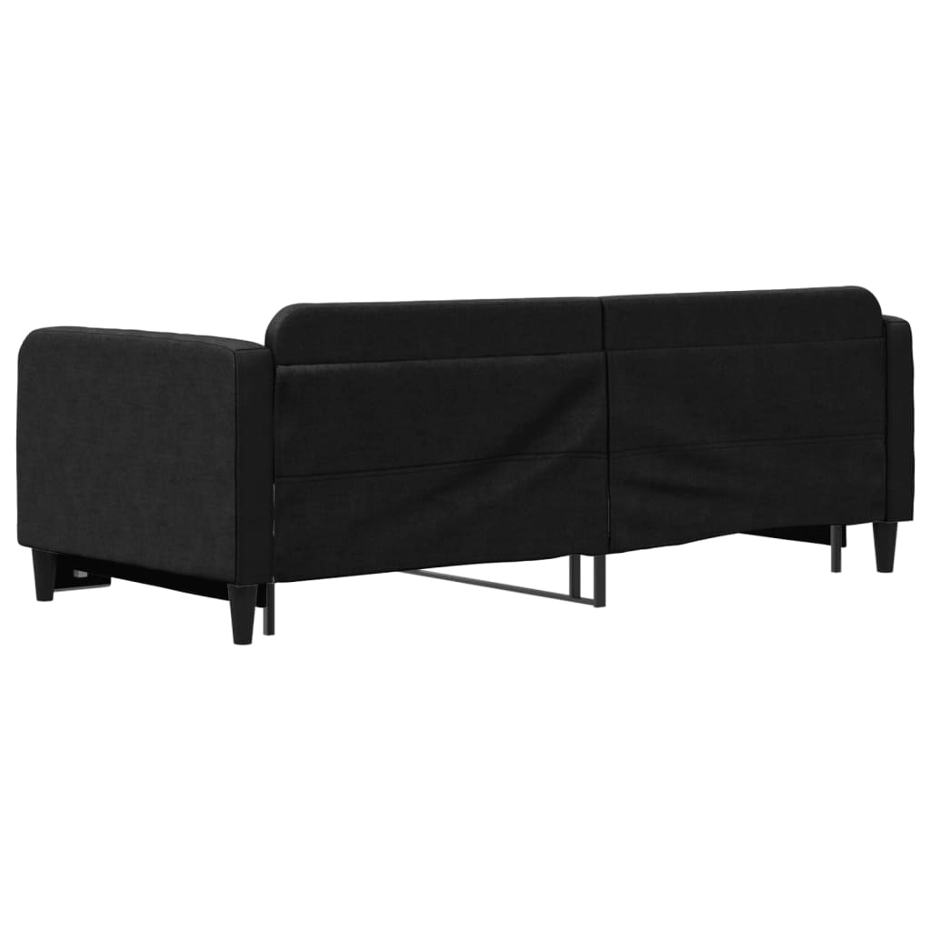 Divano Letto con Letto Estraibile Nero 90x190 cm in Tessuto