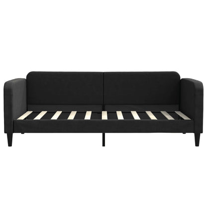 Divano Letto con Letto Estraibile Nero 90x190 cm in Tessuto