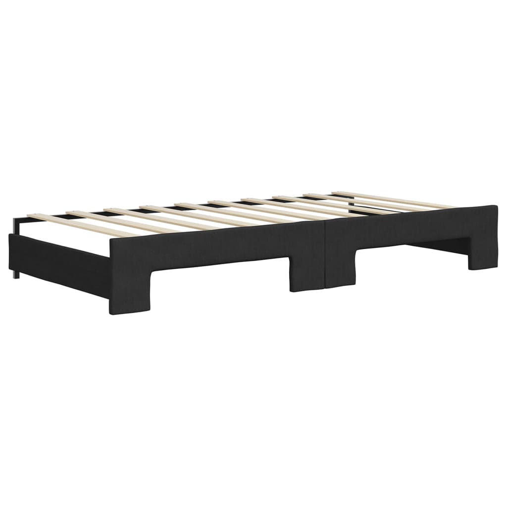 Divano Letto con Letto Estraibile Nero 90x190 cm in Tessuto