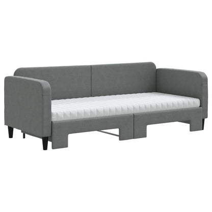 Divano Letto Estraibile Materassi Grigio Scuro 80x200cm Tessuto - homemem39