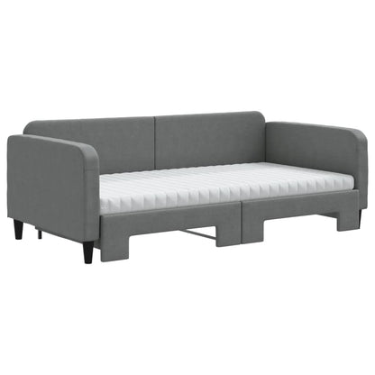 Divano Letto Estraibile Materassi Grigio Scuro 100x200 Tessuto - homemem39