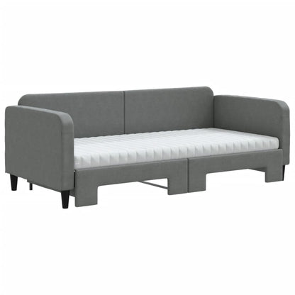 Divano Letto Estraibile Materassi Grigio Scuro 90x190cm Tessuto - homemem39