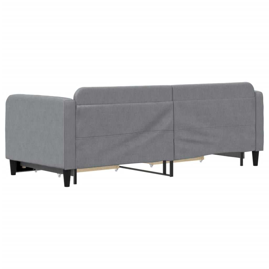 Divano Letto Estraibile Cassetti Grigio Chiaro 80x200cm Tessuto - homemem39