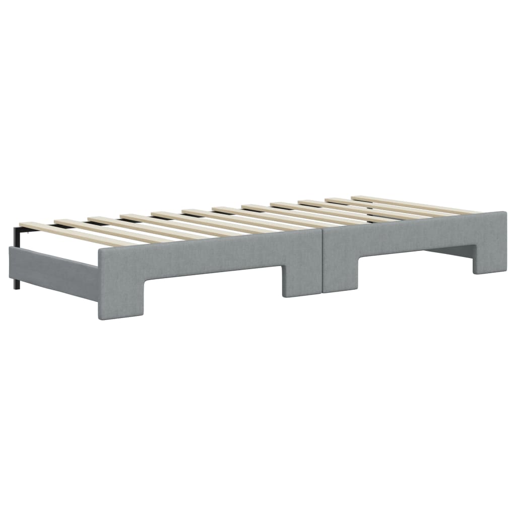 Divano Letto Estraibile Cassetti Grigio Chiaro 80x200cm Tessuto - homemem39