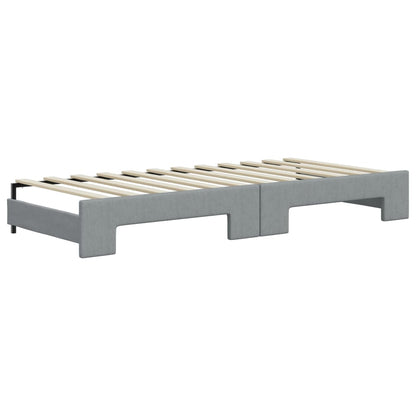 Divano Letto Estraibile Cassetti Grigio Chiaro 80x200cm Tessuto - homemem39