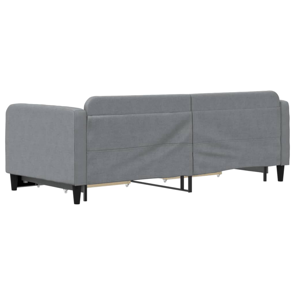 Divano Letto Estraibile Cassetti Grigio Chiaro 90x200cm Tessuto - homemem39