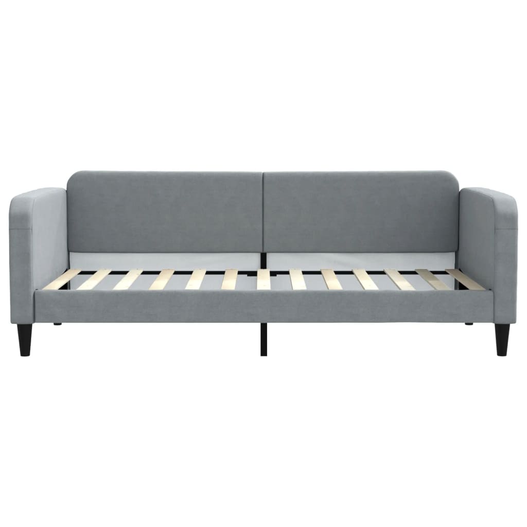 Divano Letto Estraibile Cassetti Grigio Chiaro 90x200cm Tessuto