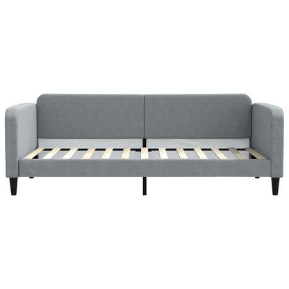 Divano Letto Estraibile Cassetti Grigio Chiaro 90x200cm Tessuto