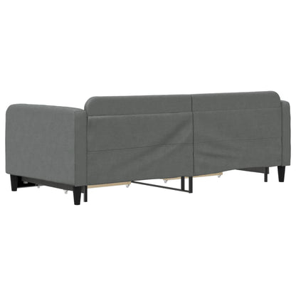 Divano Letto Estraibile Cassetti Grigio Scuro 90x200cm Tessuto - homemem39