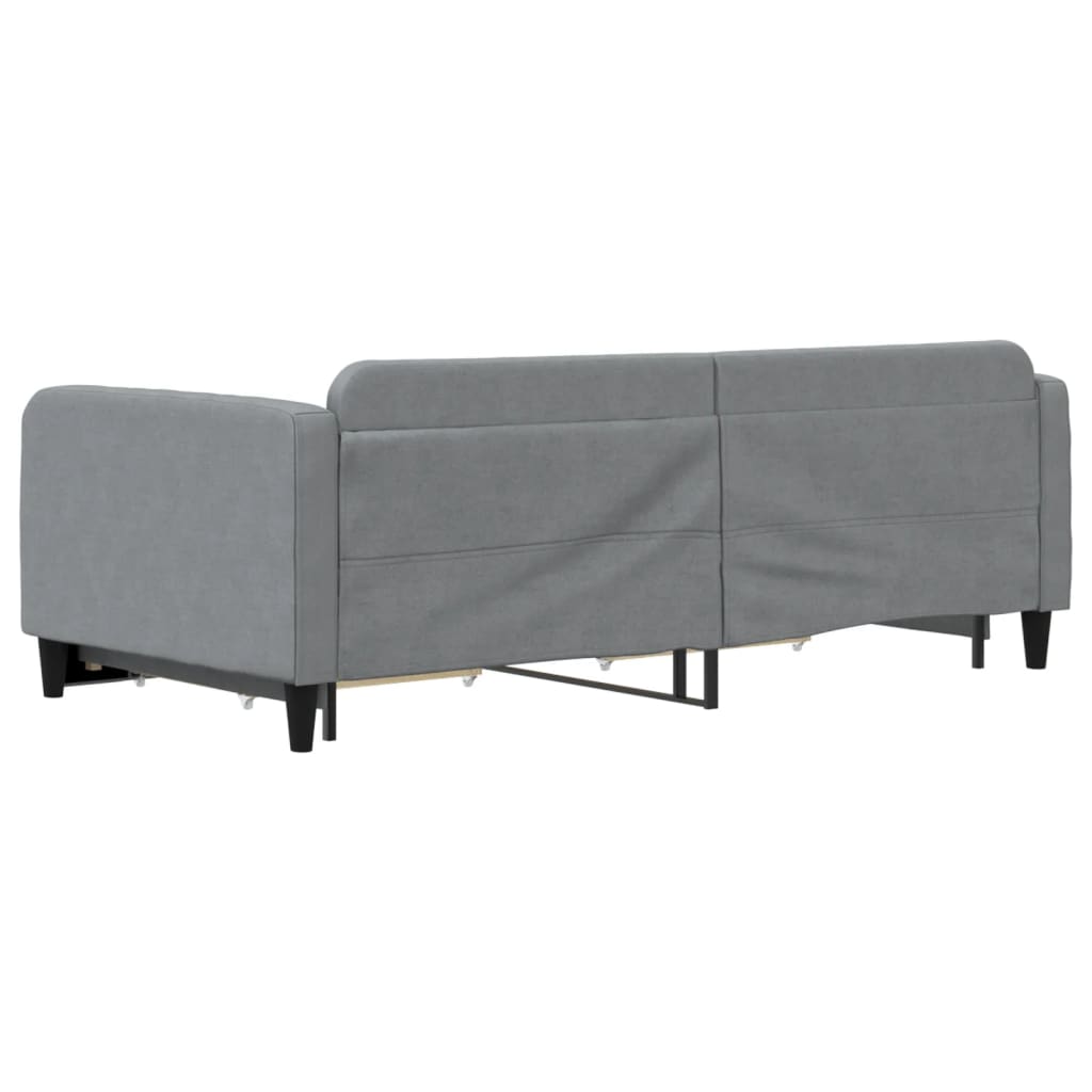 Divano Letto Estraibile Cassetti Grigio Chiaro 100x200 Tessuto - homemem39