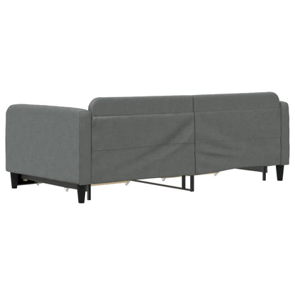 Divano Letto Estraibile Cassetti Grigio Scuro 100x200cm Tessuto - homemem39