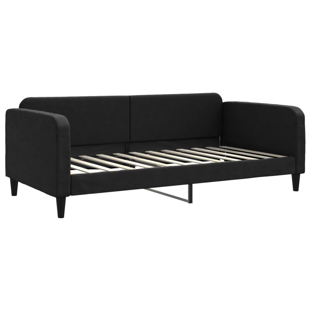 Divano Letto Estraibile con Cassetti Nero 100x200 cm in Tessuto - homemem39