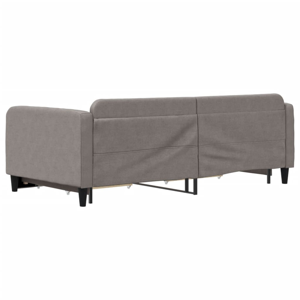 Divano Letto Estraibile con Cassetti Tortora 100x200 cm Tessuto