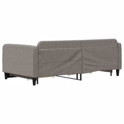 Divano Letto Estraibile con Cassetti Tortora 100x200 cm Tessuto
