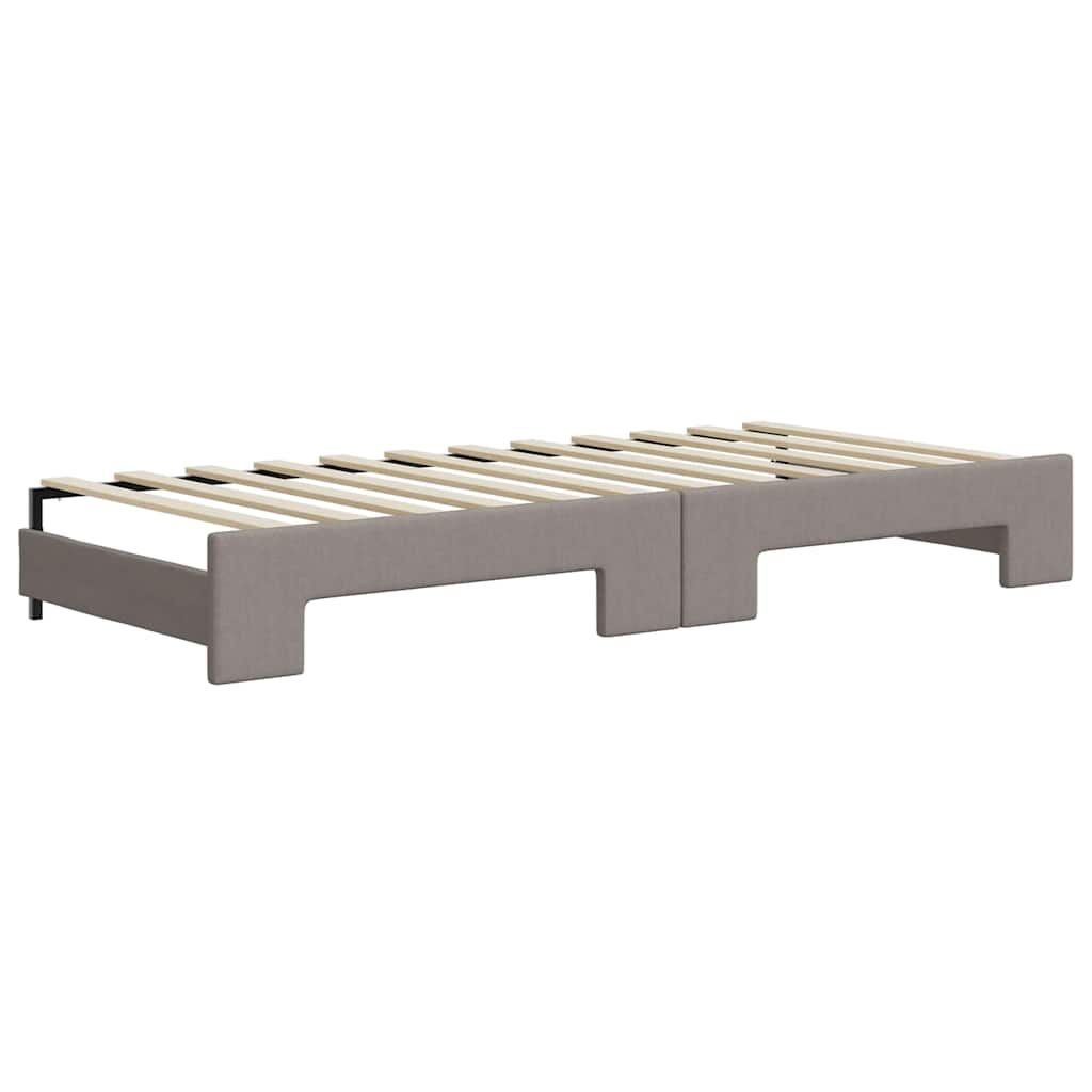 Divano Letto Estraibile con Cassetti Tortora 100x200 cm Tessuto