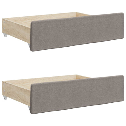 Divano Letto Estraibile con Cassetti Tortora 100x200 cm Tessuto