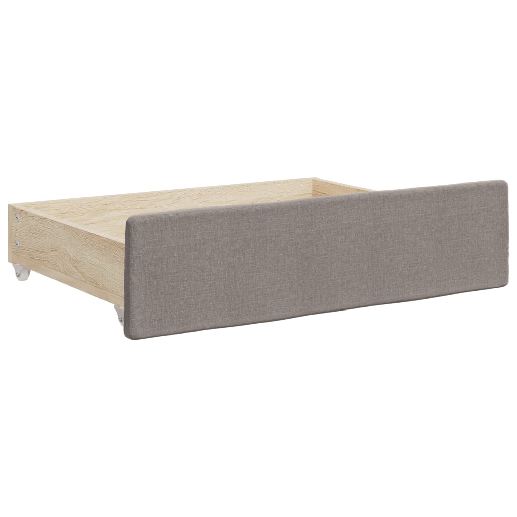 Divano Letto Estraibile con Cassetti Tortora 100x200 cm Tessuto