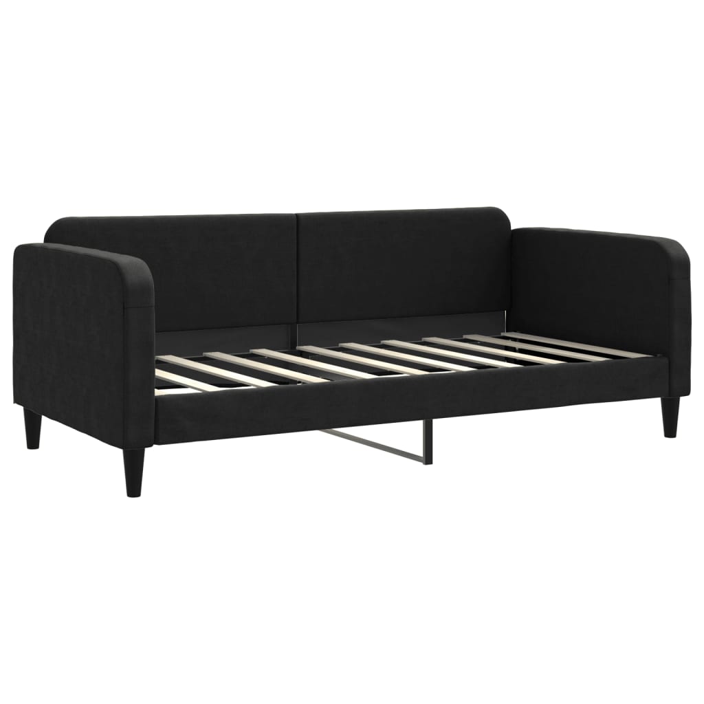 Divano Letto Estraibile con Cassetti Nero 90x190 cm in Tessuto | homemem39